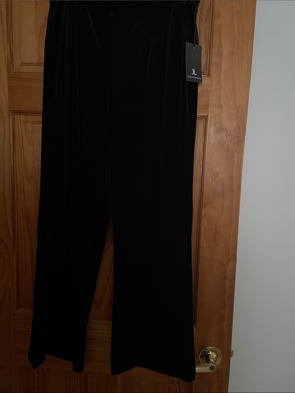 Black Velvet Wide-Leg pull on Pants